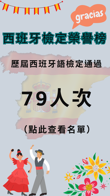 西班牙語檢定榮譽榜圖片(另開新視窗)